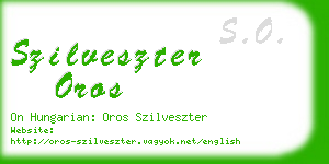 szilveszter oros business card